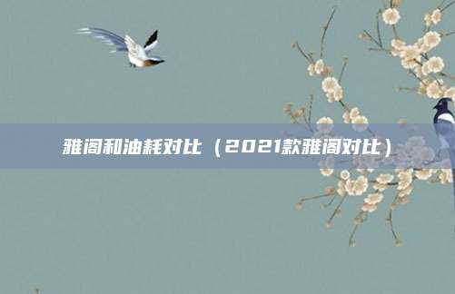 雅阁和油耗对比(2021款雅阁对比)
