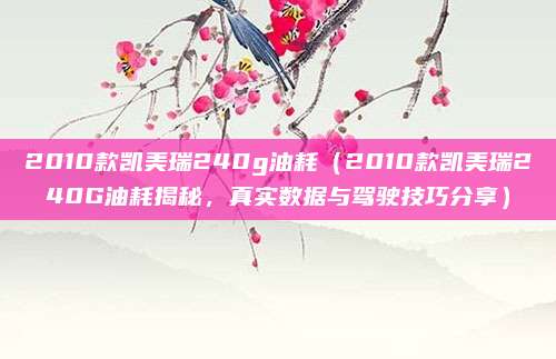 2010款凯美瑞240g油耗(2010款凯美瑞240G油耗揭秘,真实数据与驾驶技巧分享)