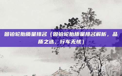 固铂轮胎质量排名(固铂轮胎质量排名解析,品质之选,行车无忧)