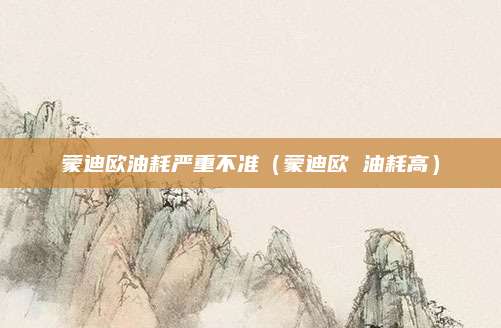 蒙迪欧油耗严重不准(蒙迪欧 油耗高)