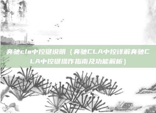 奔驰cla中控键说明(奔驰CLA中控详解奔驰CLA中控键操作指南及功能解析)