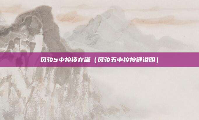 风骏5中控锁在哪(风骏五中控按键说明)