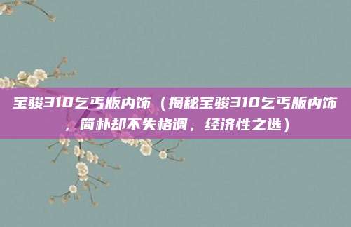 宝骏310乞丐版内饰(揭秘宝骏310乞丐版内饰,简朴却不失格调,经济性之选)