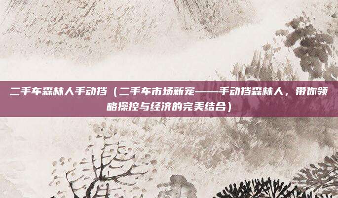 二手车森林人手动挡(二手车市场新宠——手动挡森林人,带你领略操控与经济的完美结合)