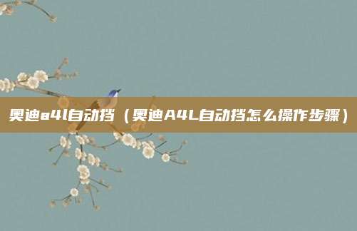 奥迪a4l自动挡(奥迪A4L自动挡怎么操作步骤)