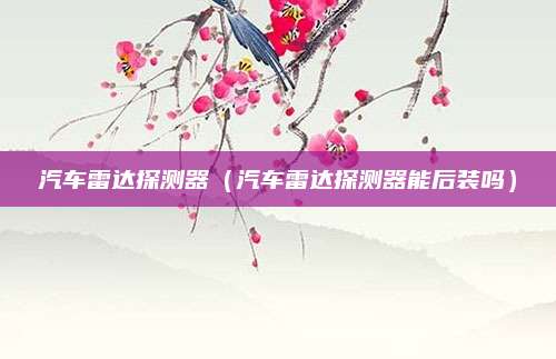 汽车雷达探测器(汽车雷达探测器能后装吗)