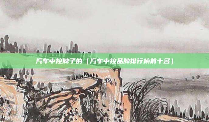 汽车中控牌子的(汽车中控品牌排行榜前十名)