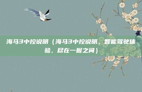 海马3中控说明(海马3中控说明,智能驾驶体验,尽在一握之间)