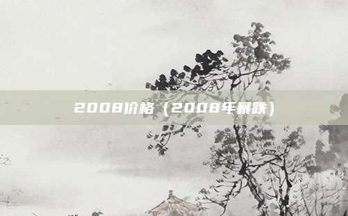 2008价格(2008年暴跌)