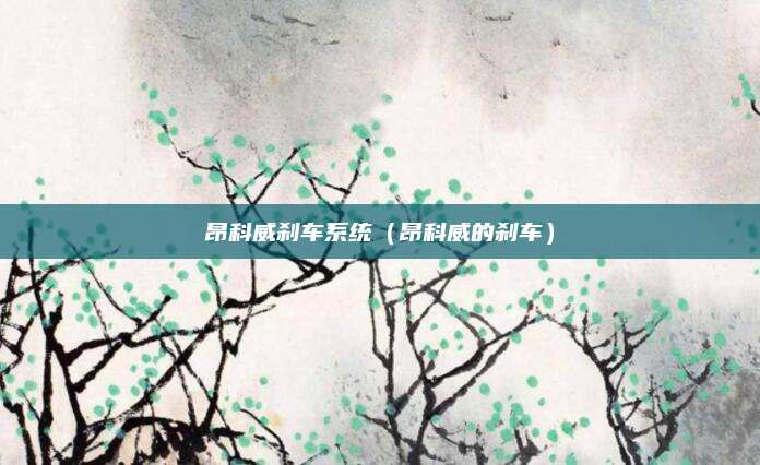 昂科威刹车系统(昂科威的刹车)