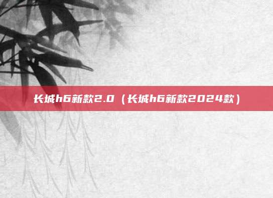 长城h6新款2.0(长城h6新款2024款)