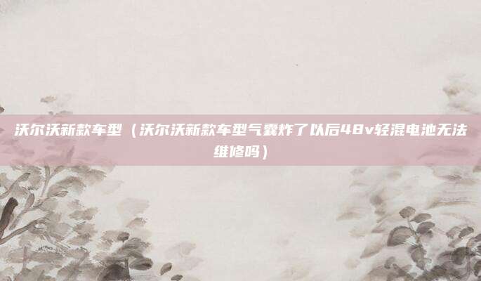 沃尔沃新款车型(沃尔沃新款车型气囊炸了以后48v轻混电池无法维修吗)