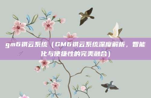 gm6祺云系统(GM6祺云系统深度解析,智能化与便捷性的完美融合)
