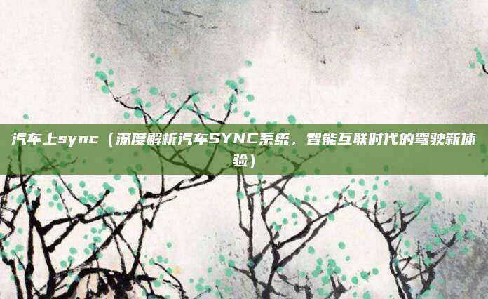 汽车上sync(深度解析汽车SYNC系统,智能互联时代的驾驶新体验)