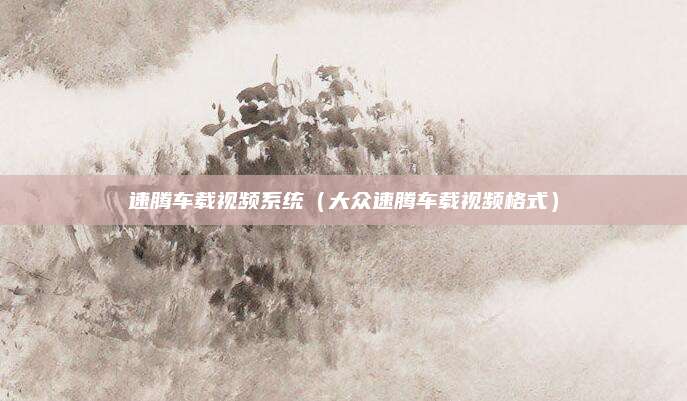 速腾车载视频系统(大众速腾车载视频格式)