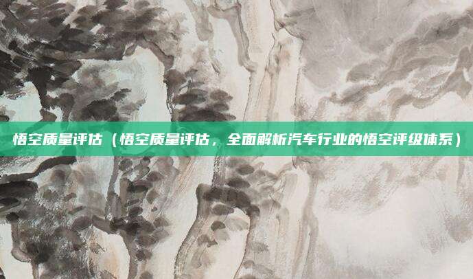 悟空质量评估(悟空质量评估,全面解析汽车行业的悟空评级体系)