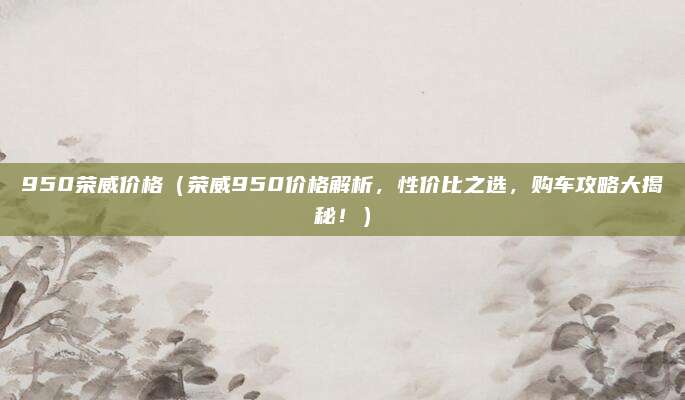 950荣威价格（荣威950价格解析，性价比之选，购车攻略大揭秘！）