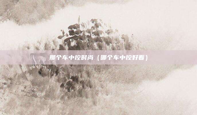 那个车中控时尚(哪个车中控好看)