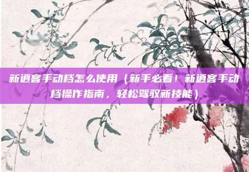 新逍客手动档怎么使用（新手必看！新逍客手动档操作指南，轻松驾驭新技能）