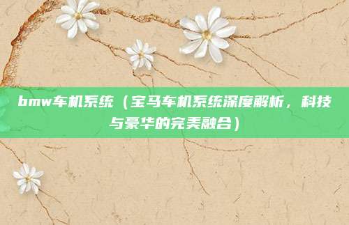 bmw车机系统(宝马车机系统深度解析,科技与豪华的完美融合)