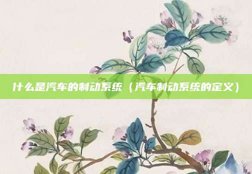 什么是汽车的制动系统（汽车制动系统的定义）