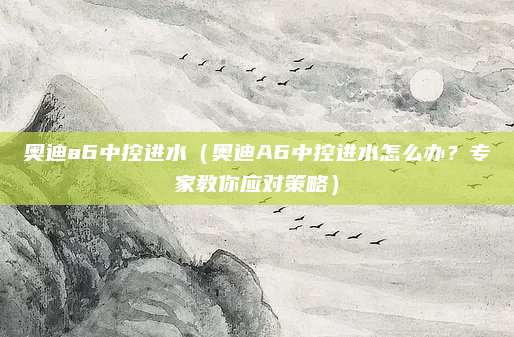 奥迪a6中控进水(奥迪A6中控进水怎么办?专家教你应对策略)