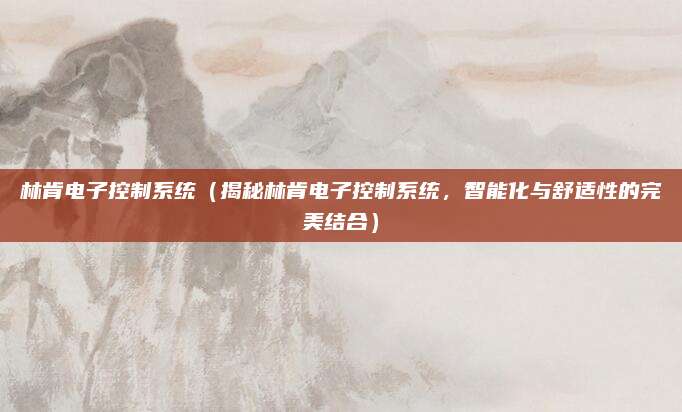 林肯电子控制系统（揭秘林肯电子控制系统，智能化与舒适性的完美结合）