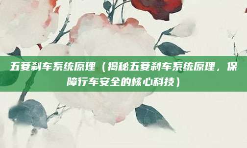 五菱刹车系统原理(揭秘五菱刹车系统原理,保障行车安全的核心科技)
