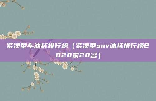 紧凑型车油耗排行榜（紧凑型suv油耗排行榜2020前20名）