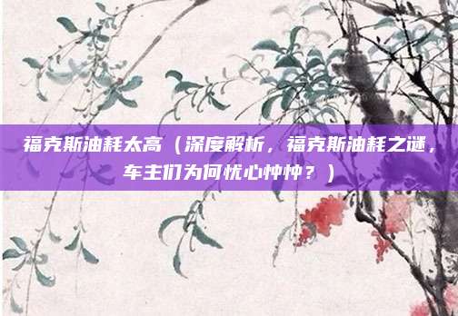 福克斯油耗太高(深度解析,福克斯油耗之谜,车主们为何忧心忡忡?)
