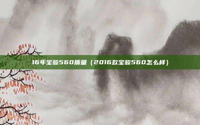 16年宝骏560质量(2016款宝骏560怎么样)