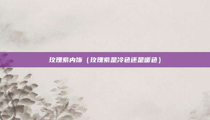 玫瑰紫内饰(玫瑰紫是冷色还是暖色)