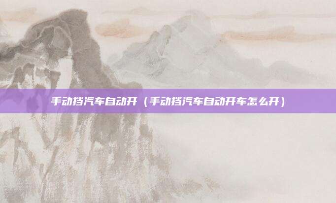 手动挡汽车自动开(手动挡汽车自动开车怎么开)