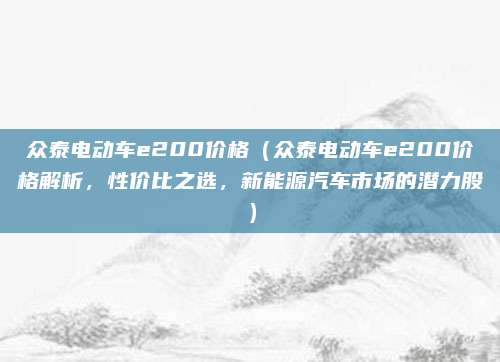 众泰电动车e200价格(众泰电动车e200价格解析,性价比之选,新能源汽车市场的潜力股)
