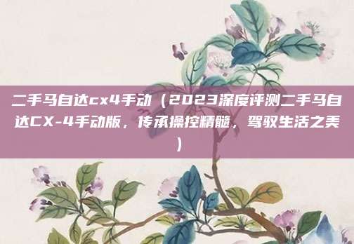 二手马自达cx4手动(2023深度评测二手马自达CX-4手动版,传承操控精髓,驾驭生活之美)