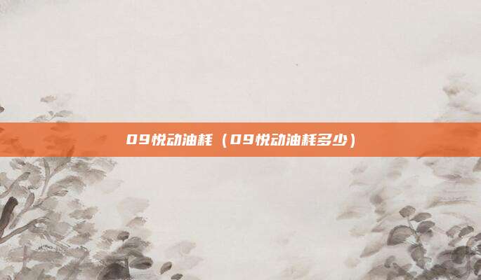 09悦动油耗(09悦动油耗多少)