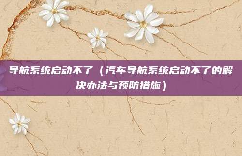 导航系统启动不了(汽车导航系统启动不了的解决办法与预防措施)