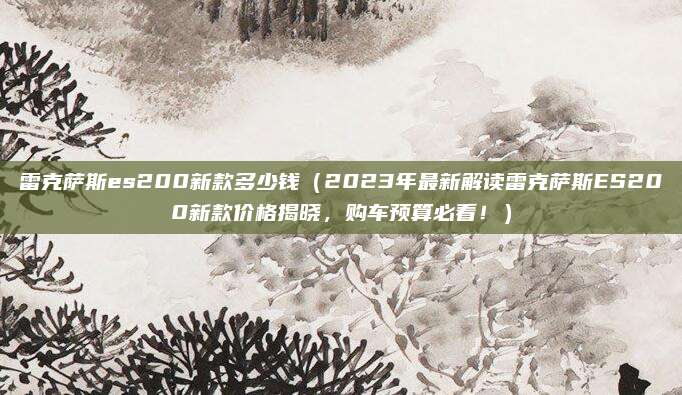 雷克萨斯es200新款多少钱(2023年最新解读雷克萨斯ES200新款价格揭晓,购车预算必看!)