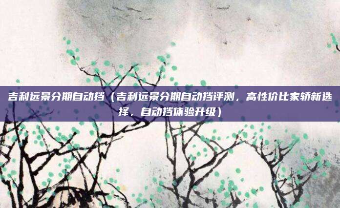 吉利远景分期自动挡(吉利远景分期自动挡评测,高性价比家轿新选择,自动挡体验升级)