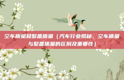 空车质量和整备质量(汽车行业揭秘,空车质量与整备质量的区别及重要性)