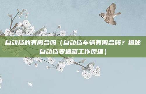 自动挡的有离合吗（自动挡车辆有离合吗？揭秘自动挡变速箱工作原理）