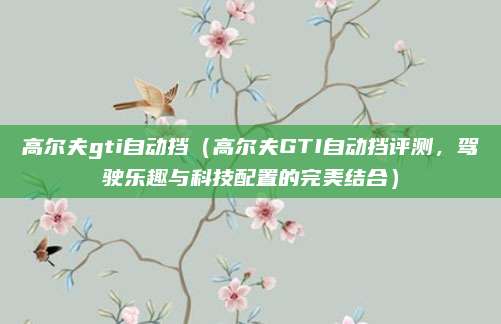 高尔夫gti自动挡(高尔夫GTI自动挡评测,驾驶乐趣与科技配置的完美结合)