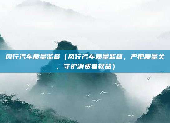 风行汽车质量监督(风行汽车质量监督,严把质量关,守护消费者权益)