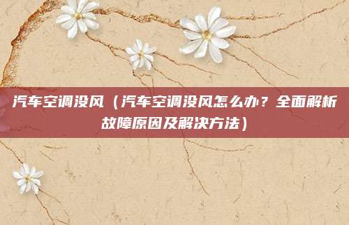汽车空调没风(汽车空调没风怎么办?全面解析故障原因及解决方法)