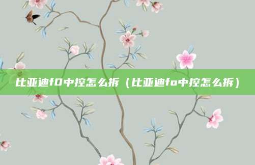 比亚迪f0中控怎么拆(比亚迪fo中控怎么拆)