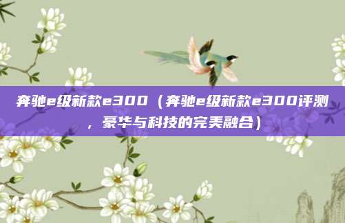 奔驰e级新款e300(奔驰e级新款e300评测,豪华与科技的完美融合)