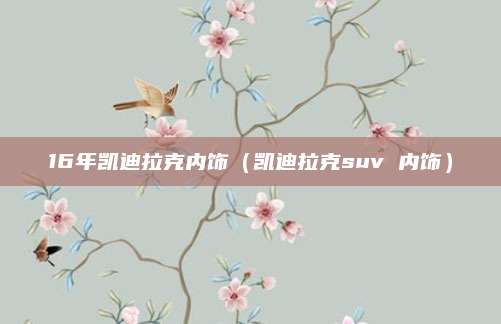 16年凯迪拉克内饰(凯迪拉克suv 内饰)