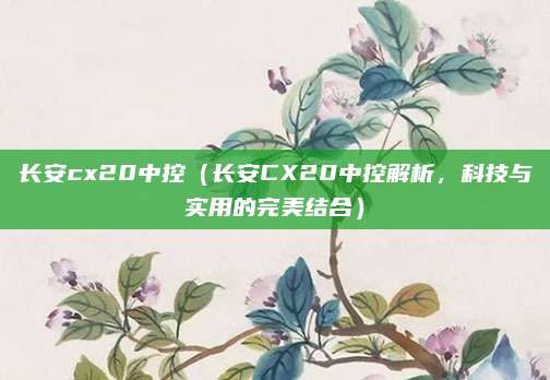 长安cx20中控(长安CX20中控解析,科技与实用的完美结合)