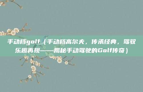 手动档golf(手动档高尔夫,传承经典,驾驭乐趣再现——揭秘手动驾驶的Golf传奇)