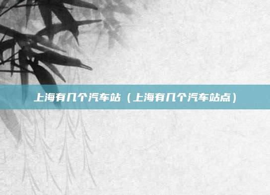 上海有几个汽车站(上海有几个汽车站点)